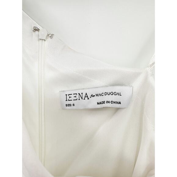 Ieena Mac Duggal Tatum One-Shoulder Bow Front-Slit Gown Size 6 - Picture 4 of 5